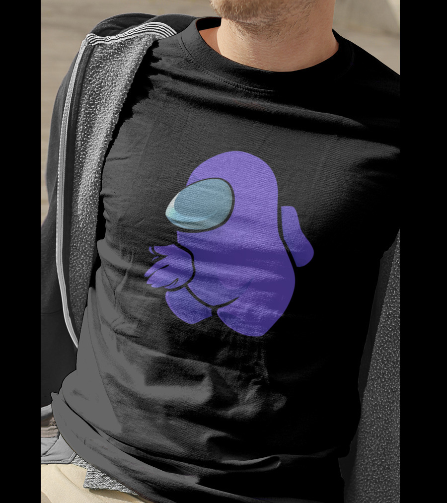 Sus Purple Crewmate Gaming Character T-Shirt
