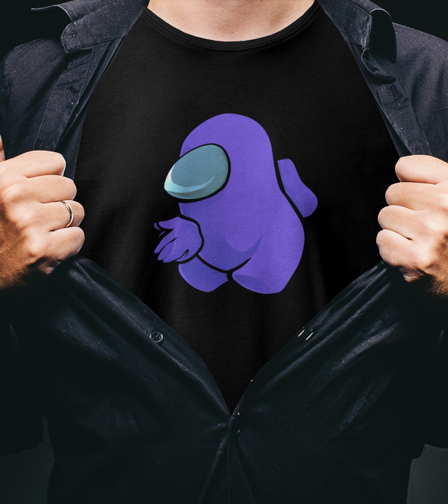 Sus Purple Crewmate Gaming Character T-Shirt