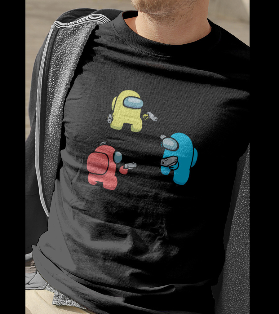 Among Us Parody You Can't Trust Anyone Crewmates Mexican Standoff T-Shirt