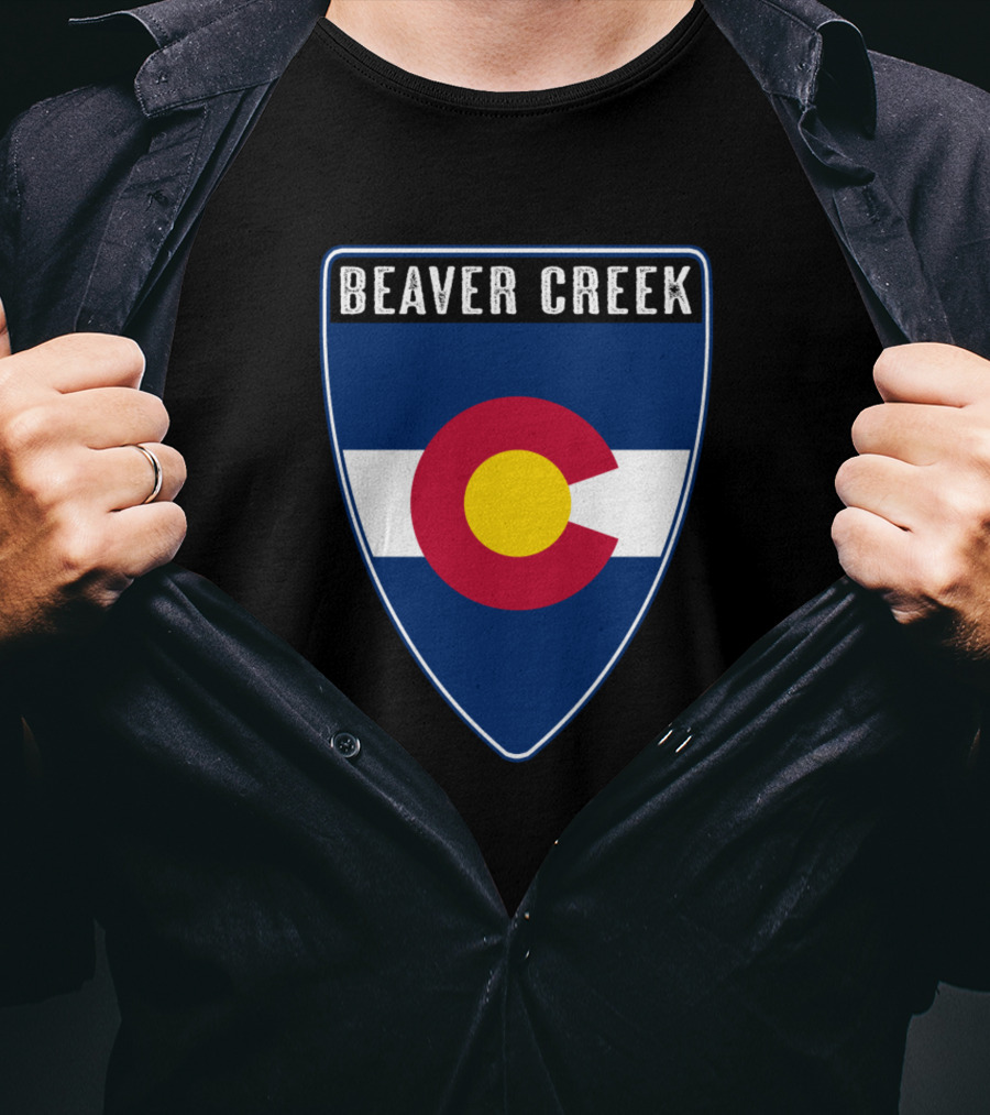 Beaver Creek Colorado Flag Shield Emblem T-Shirt