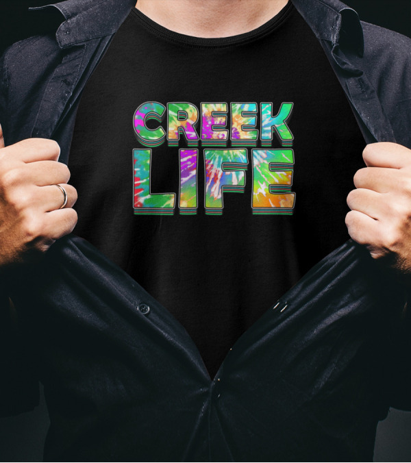 Creek Life Summertime Vintage Retro Vibes Tie Dye T-Shirt