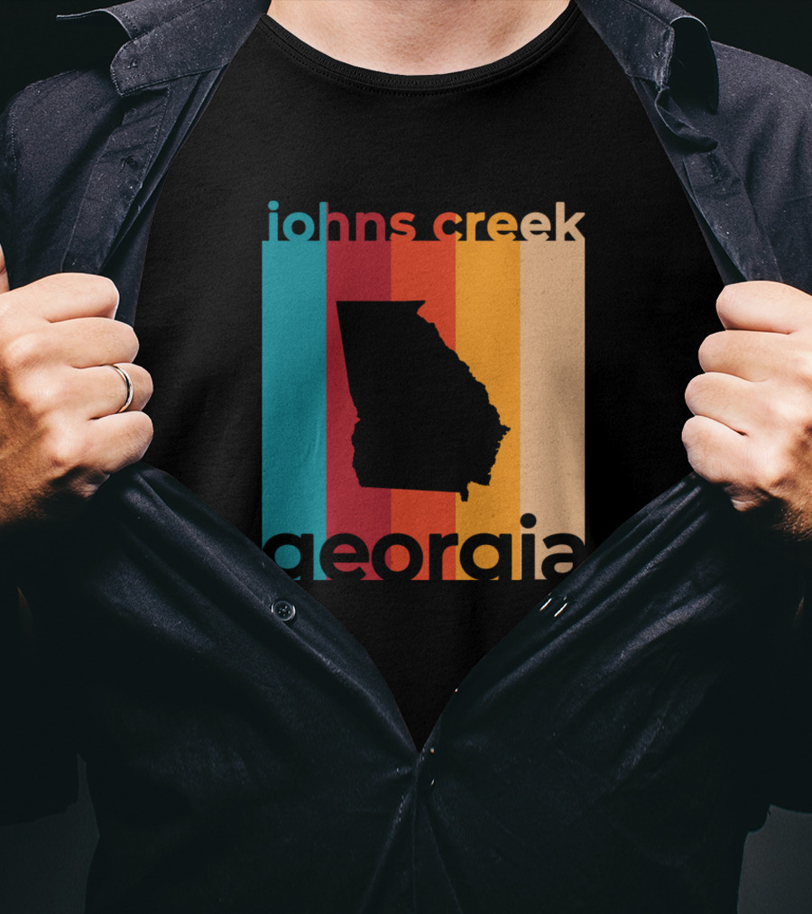 Johns Creek Georgia Retro State T-Shirt