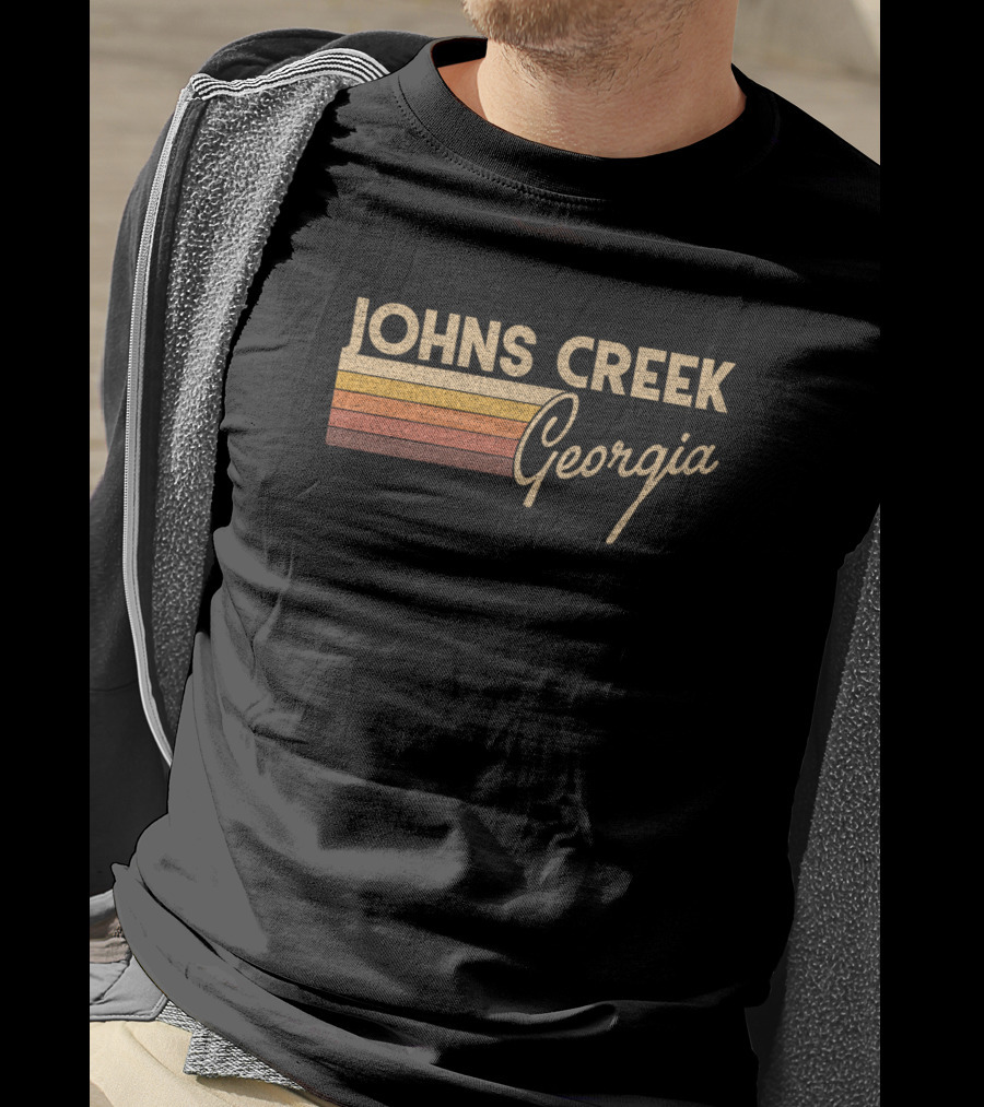 Johns Creek Georgia Vintage Retro Stripe T-Shirt