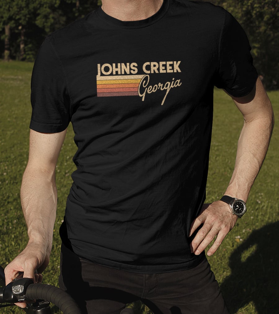 Johns Creek Georgia Vintage Retro Stripe T-Shirt