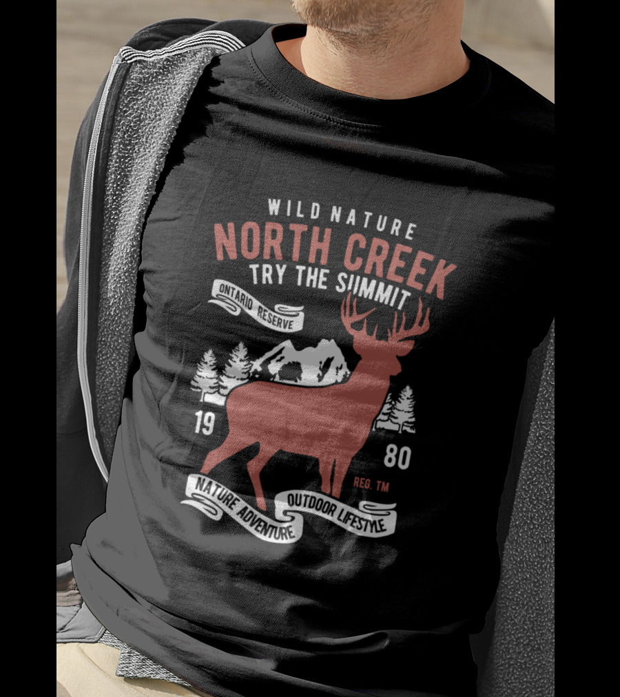 Wild Nature North Creek Try The Summit Ontario Reserve Nature Adventure Outdoor Lifestyle 1980 T-Shirt