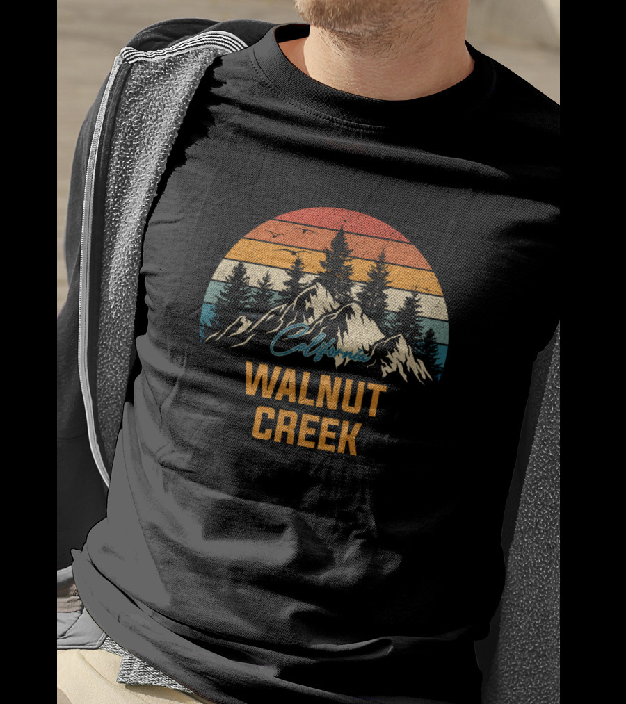 Walnut Creek California Sunset Mountains And Trees T-Shirt