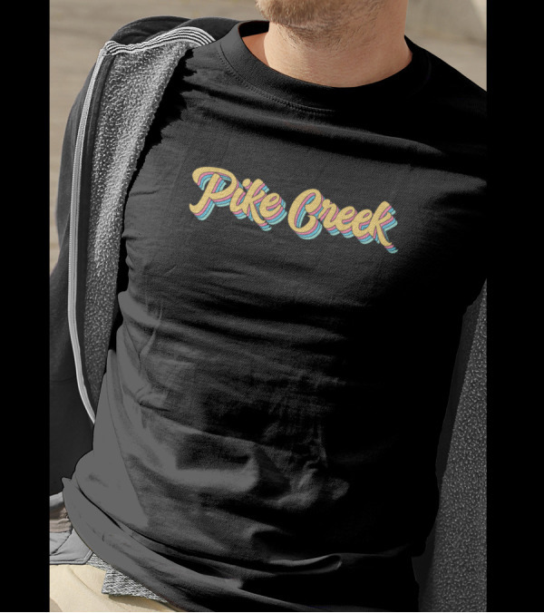 Pike Creek Retro Yellow Script Colorful Vintage 3D T-Shirt