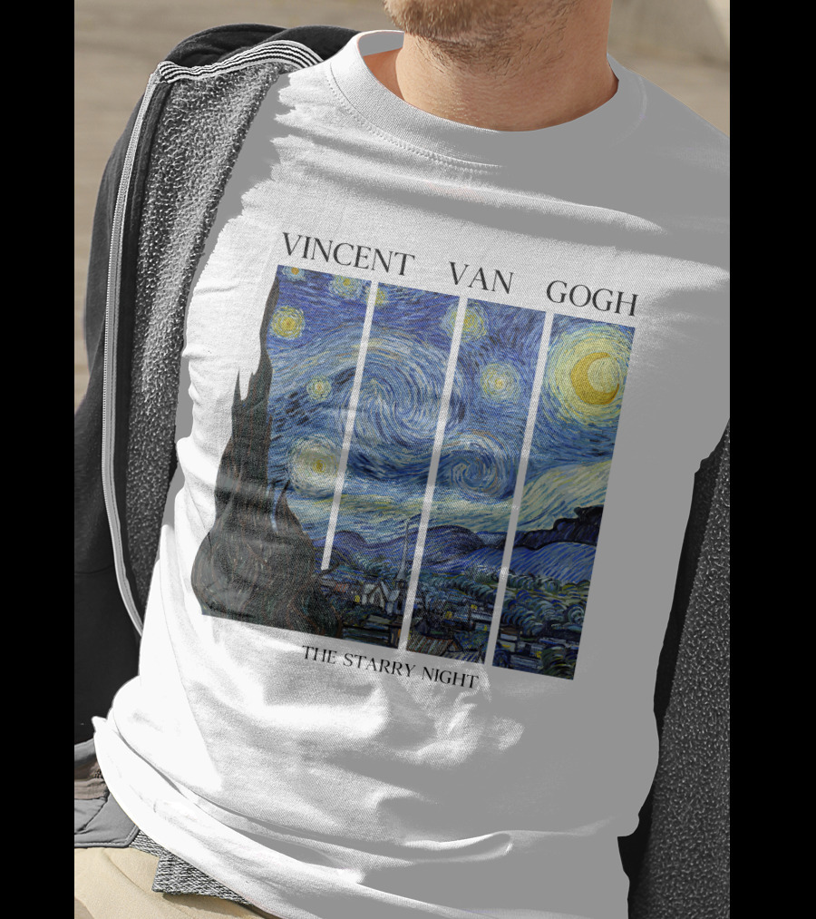 Vincent Van Gogh The Starry Night Quadrant Series T-Shirt