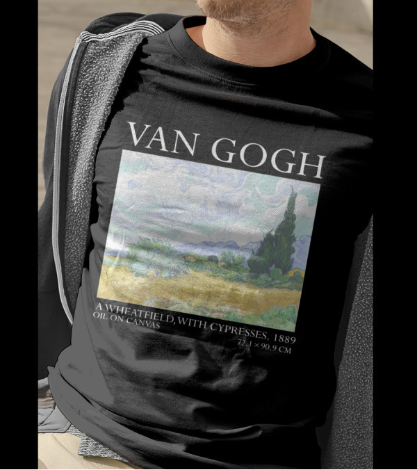 Van Gogh Wheatfield With Cypresses 1889 Oil On Canvas 72.1 X 90.9 Cm T-Shirt