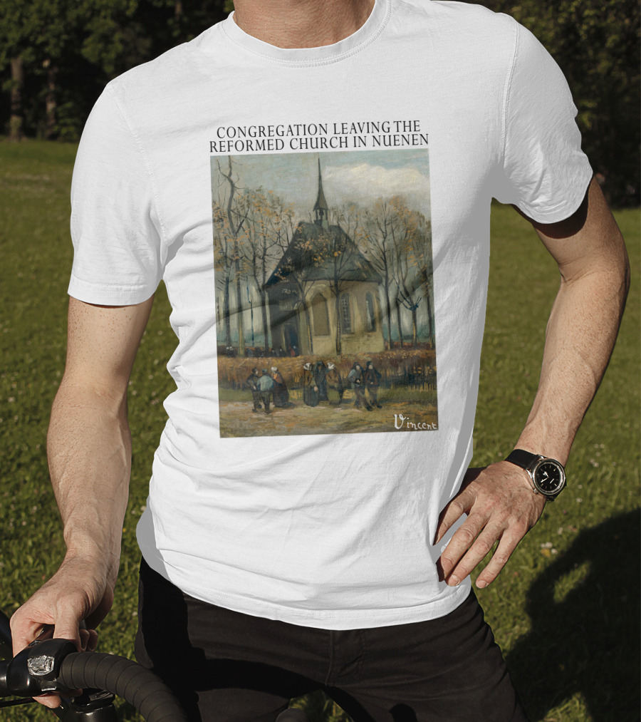 Congregation Leaving The Reformed Church In Nuenen Vincent Van Gogh Painting T-Shirt