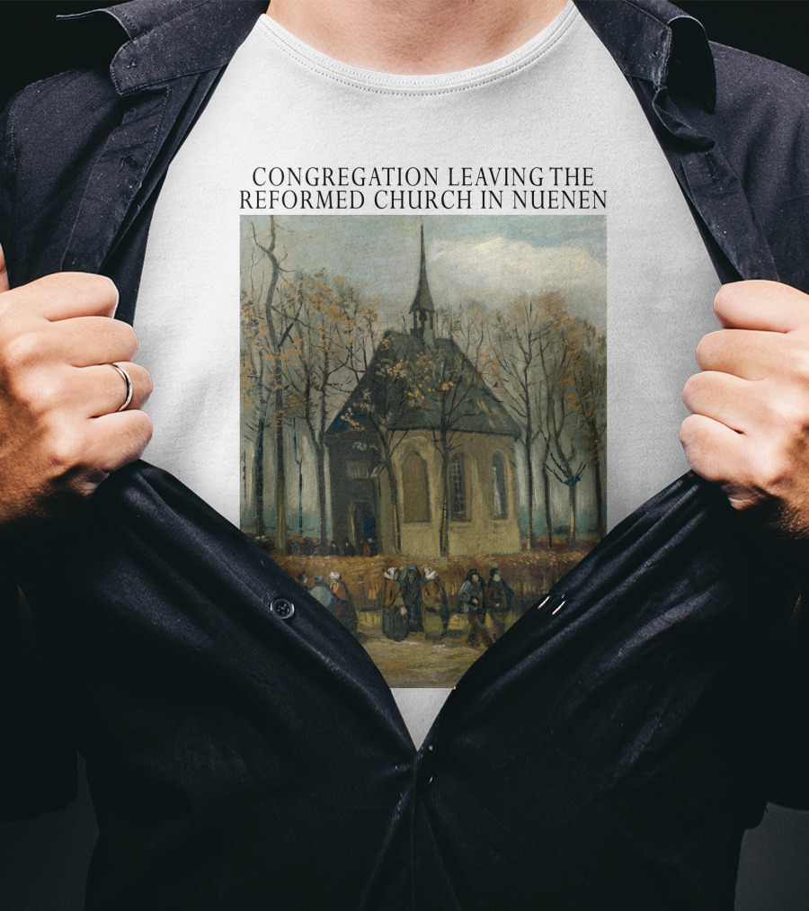 Congregation Leaving The Reformed Church In Nuenen Vincent Van Gogh Painting T-Shirt