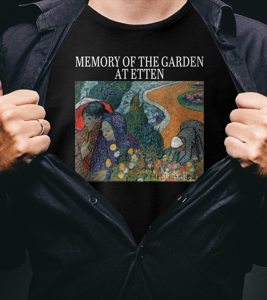 Memory Of The Garden At Etten Vincent Van Gogh Patterned Floral Scene T-Shirt