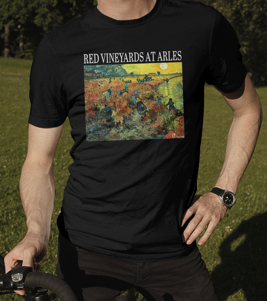 Red Vineyards At Arles Vincent Van Gogh Painting Dark T-Shirt
