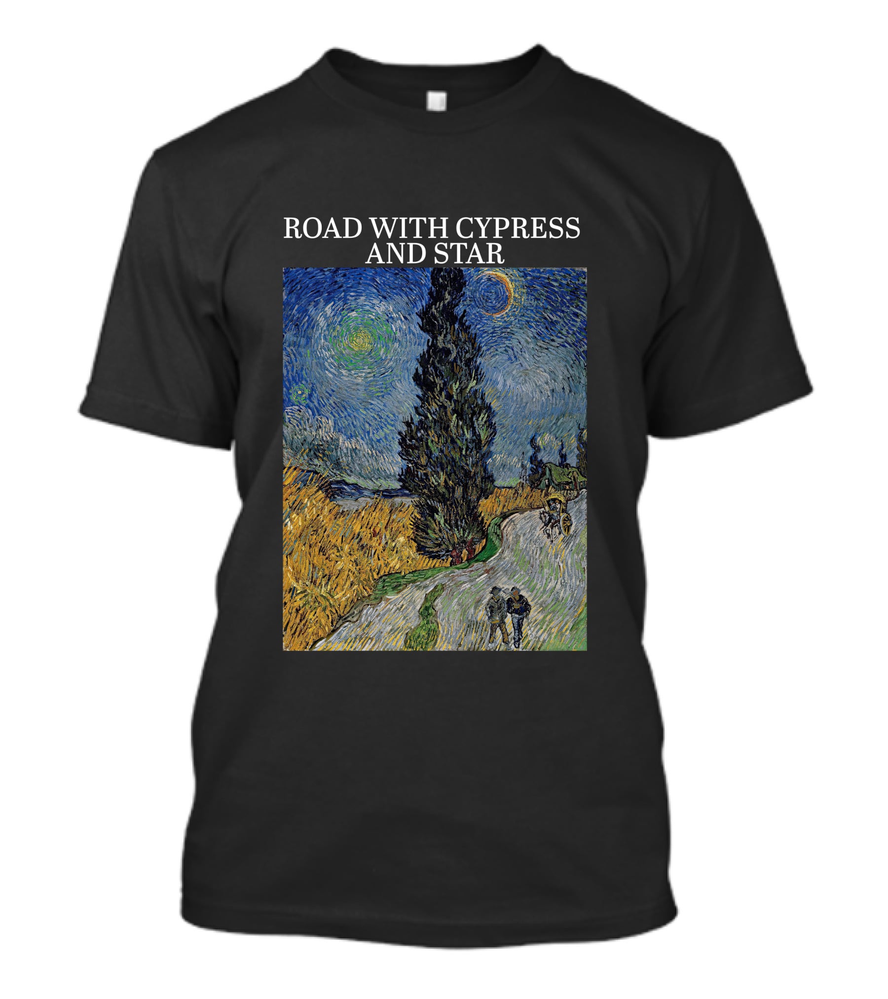 Vincent Van Gogh Road With Cypress And Star T-Shirt