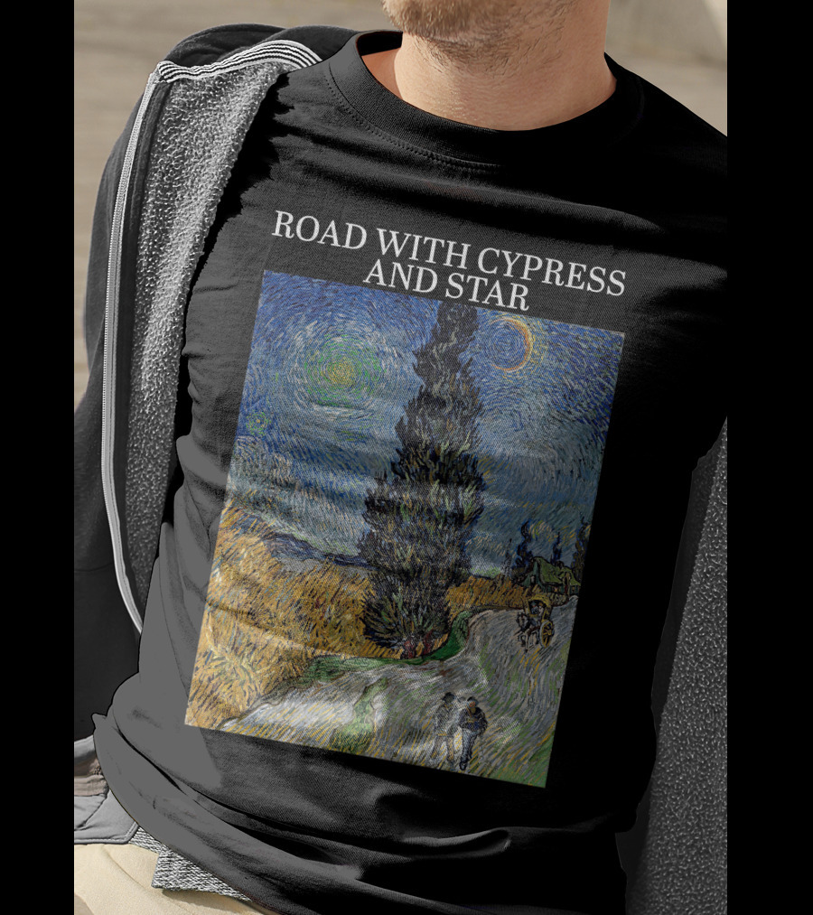 Vincent Van Gogh Road With Cypress And Star T-Shirt