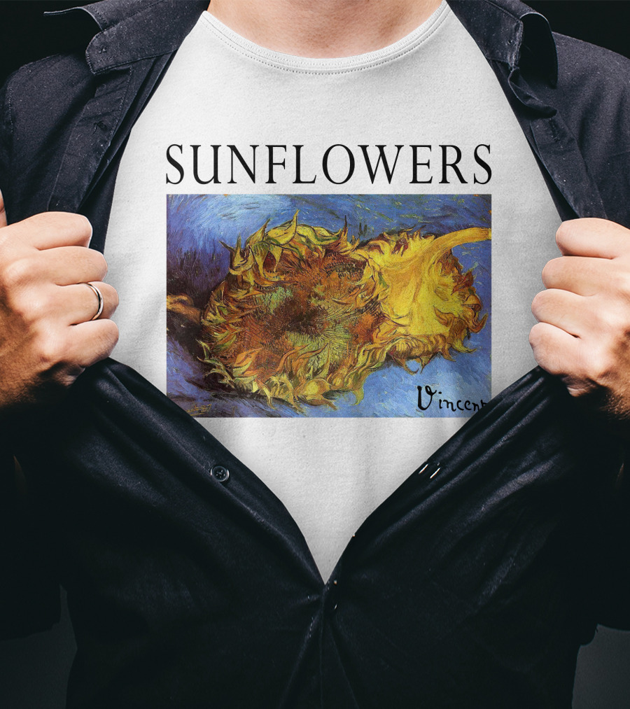 Sunflowers Vincent Van Gogh Painting Vincent Signature T-Shirt