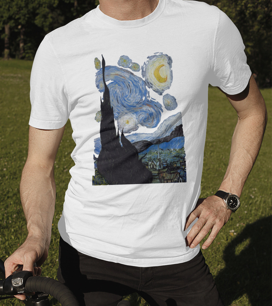 Starry Night Vincent Van Gogh Painting Swirls And Sky T-Shirt