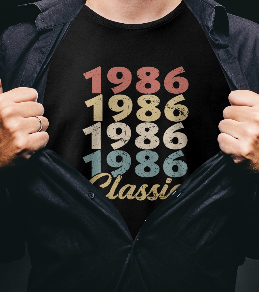 1986 Classic Retro Vintage Numbers T-Shirt