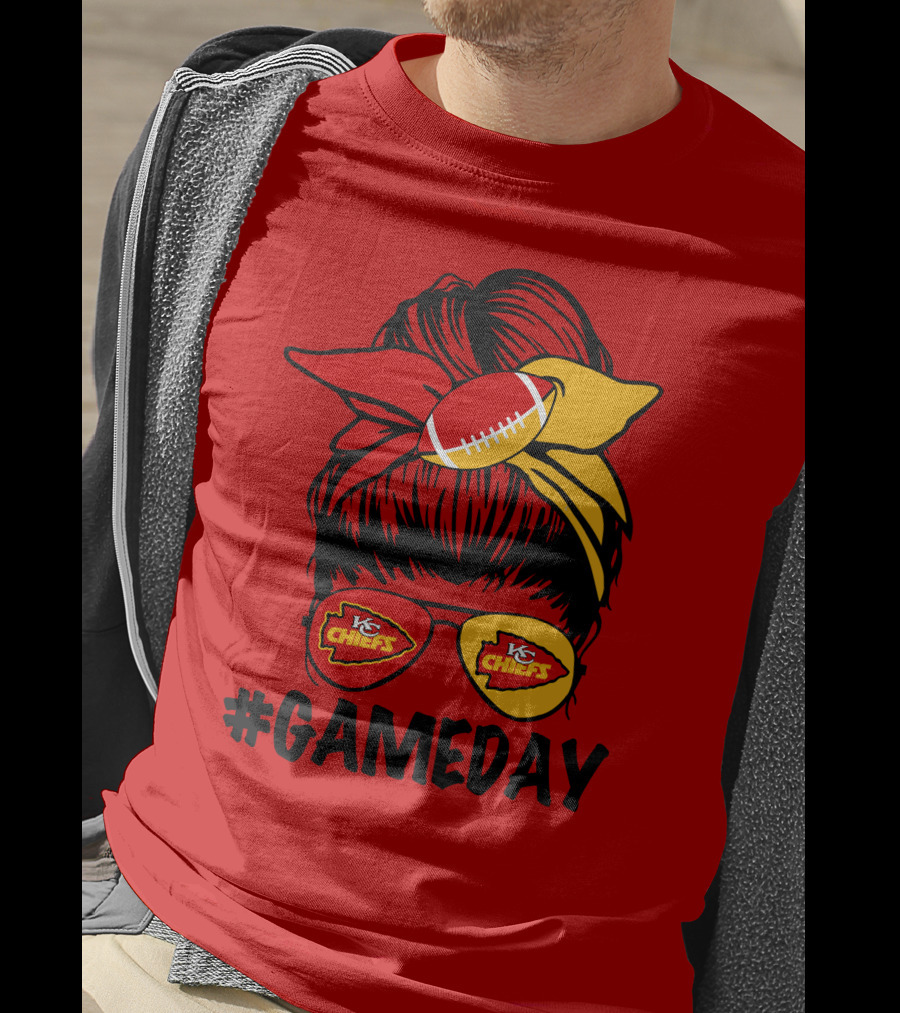 Kansas City Chiefs Game Day Eyewear And Headscarf Style Football Fan Accessory T-Shirt