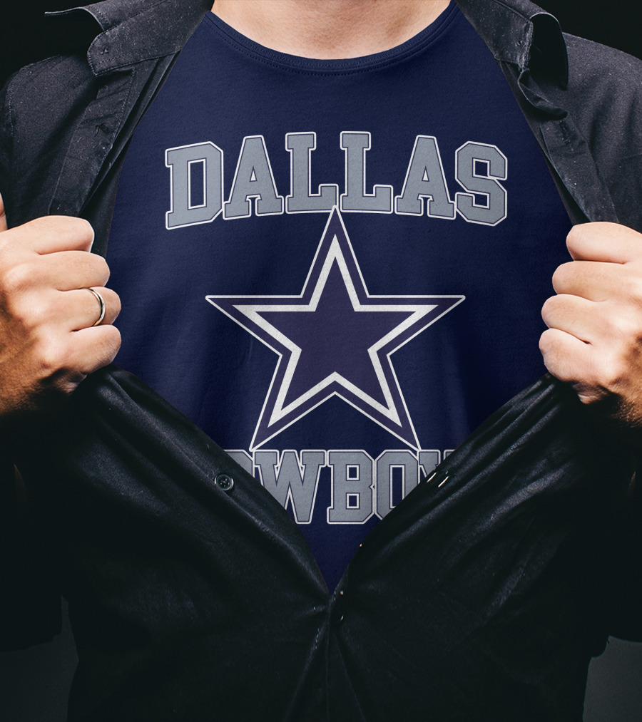 Dallas Cowboys Star Logo Gray Background T-Shirt