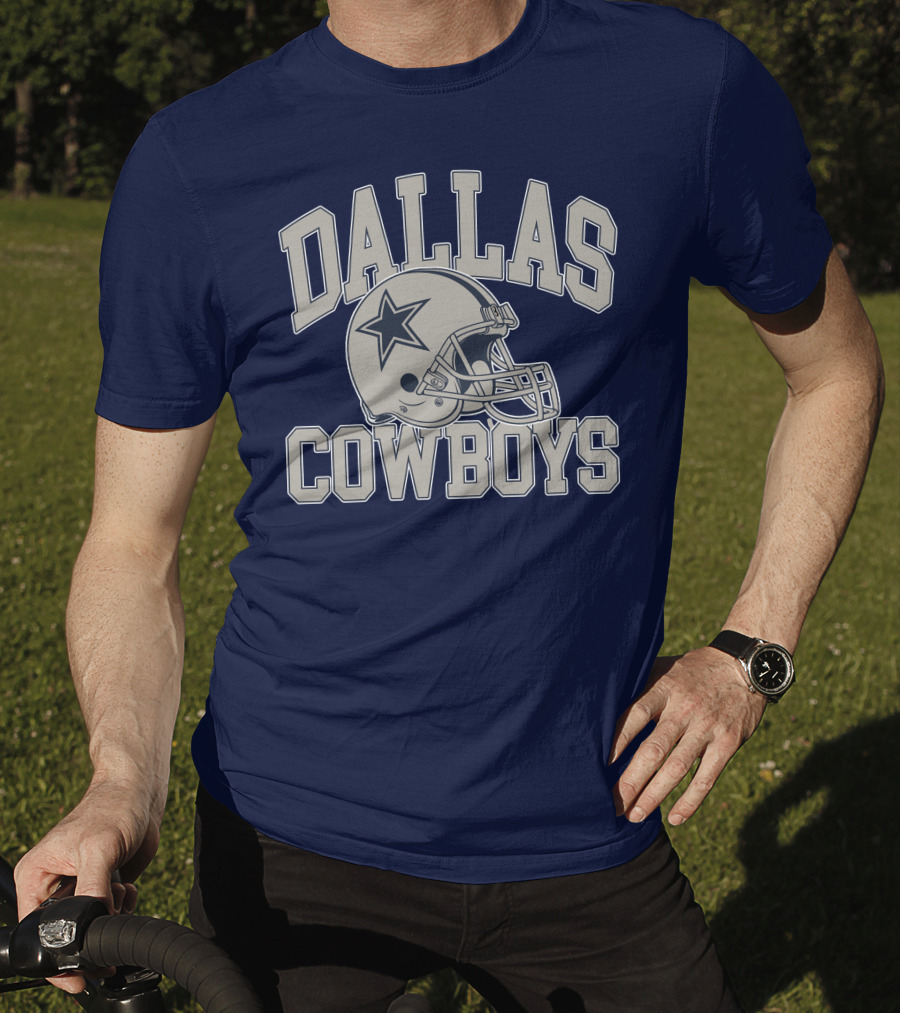 Dallas Cowboys Star Helmet Iconic Team Name T-Shirt