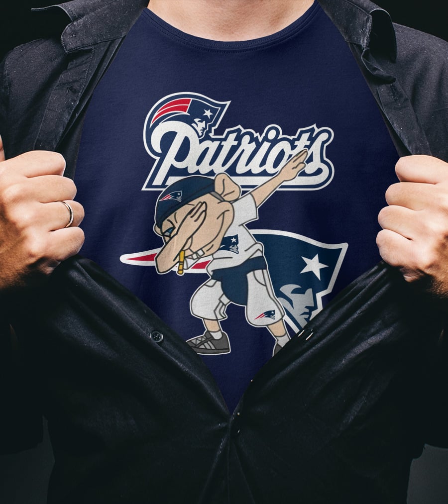 Patriots Dab Logo With Mascot And New England Patriot T-Shirt