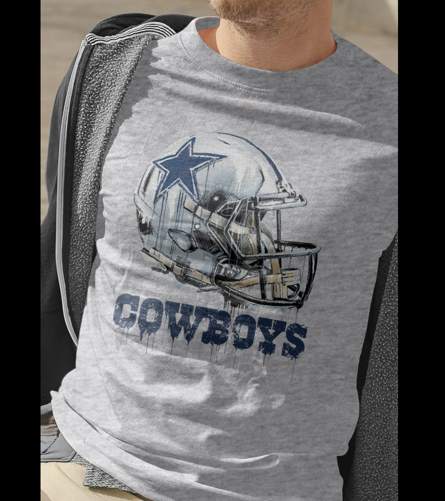 Cowboys Helmet Dripping Star T-Shirt