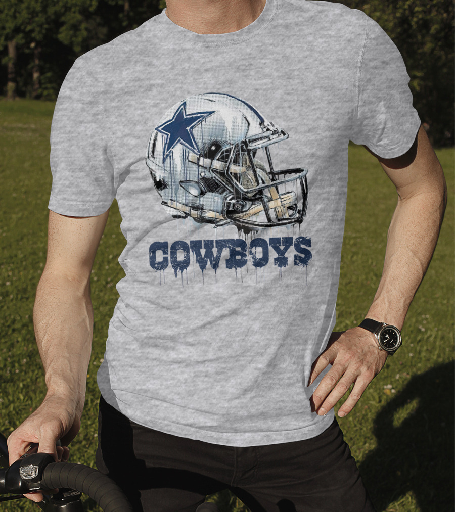 Cowboys Helmet Dripping Star T-Shirt