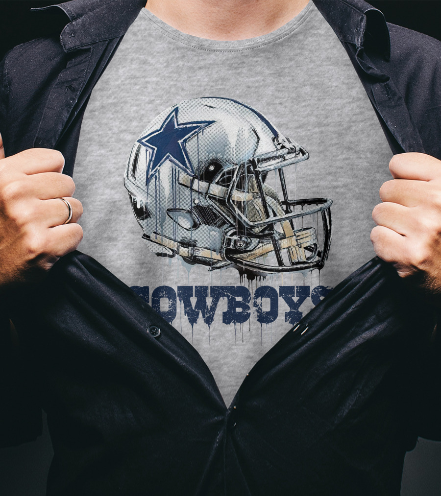 Cowboys Helmet Dripping Star T-Shirt