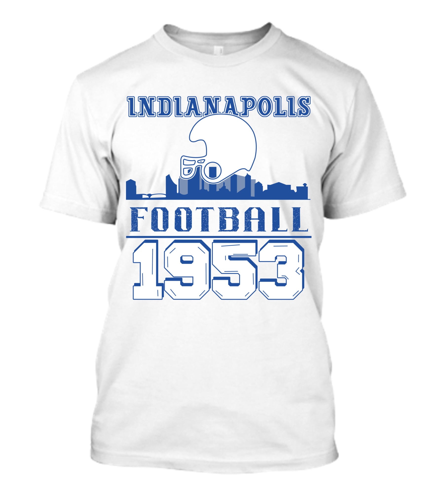 Indianapolis Football 1953 Helmet Skyline T-Shirt