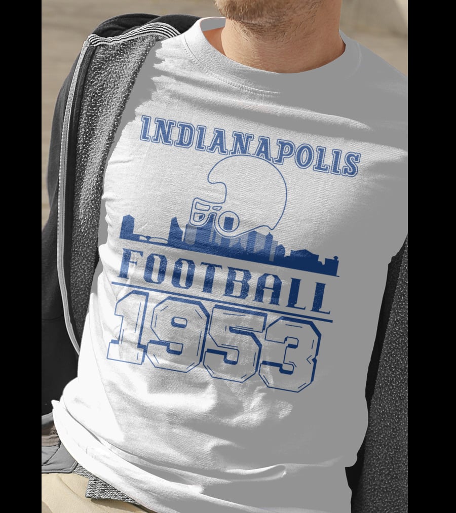 Indianapolis Football 1953 Helmet Skyline T-Shirt