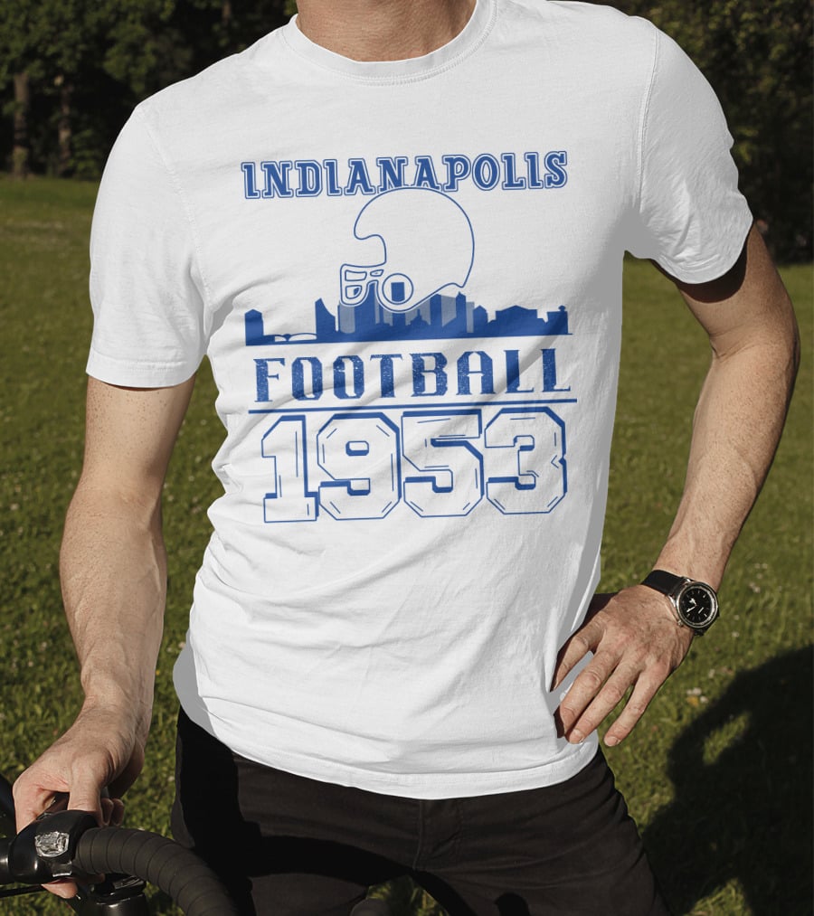 Indianapolis Football 1953 Helmet Skyline T-Shirt