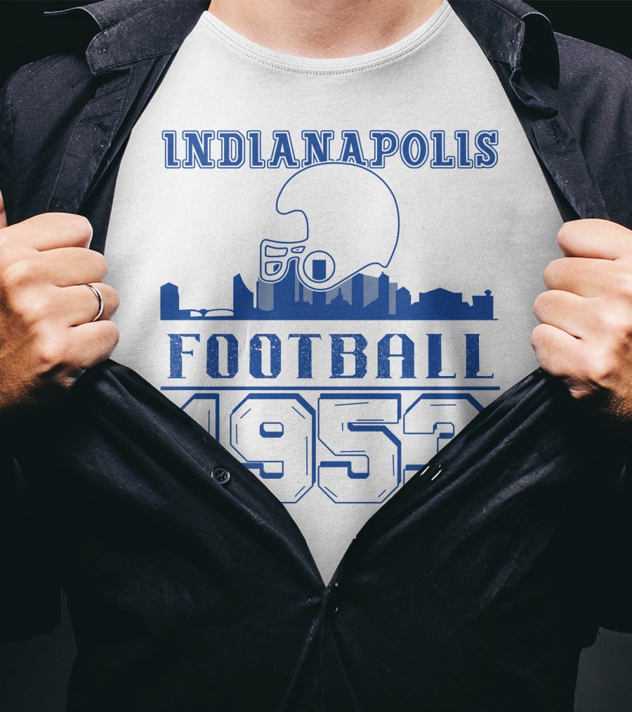 Indianapolis Football 1953 Helmet Skyline T-Shirt