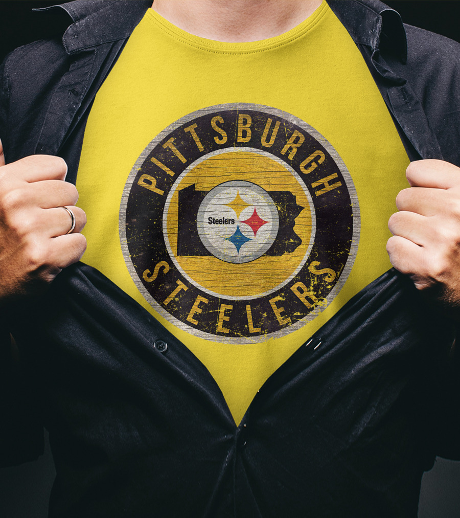 Pittsburgh Steelers Pennsylvania State Logo Circle T-Shirt