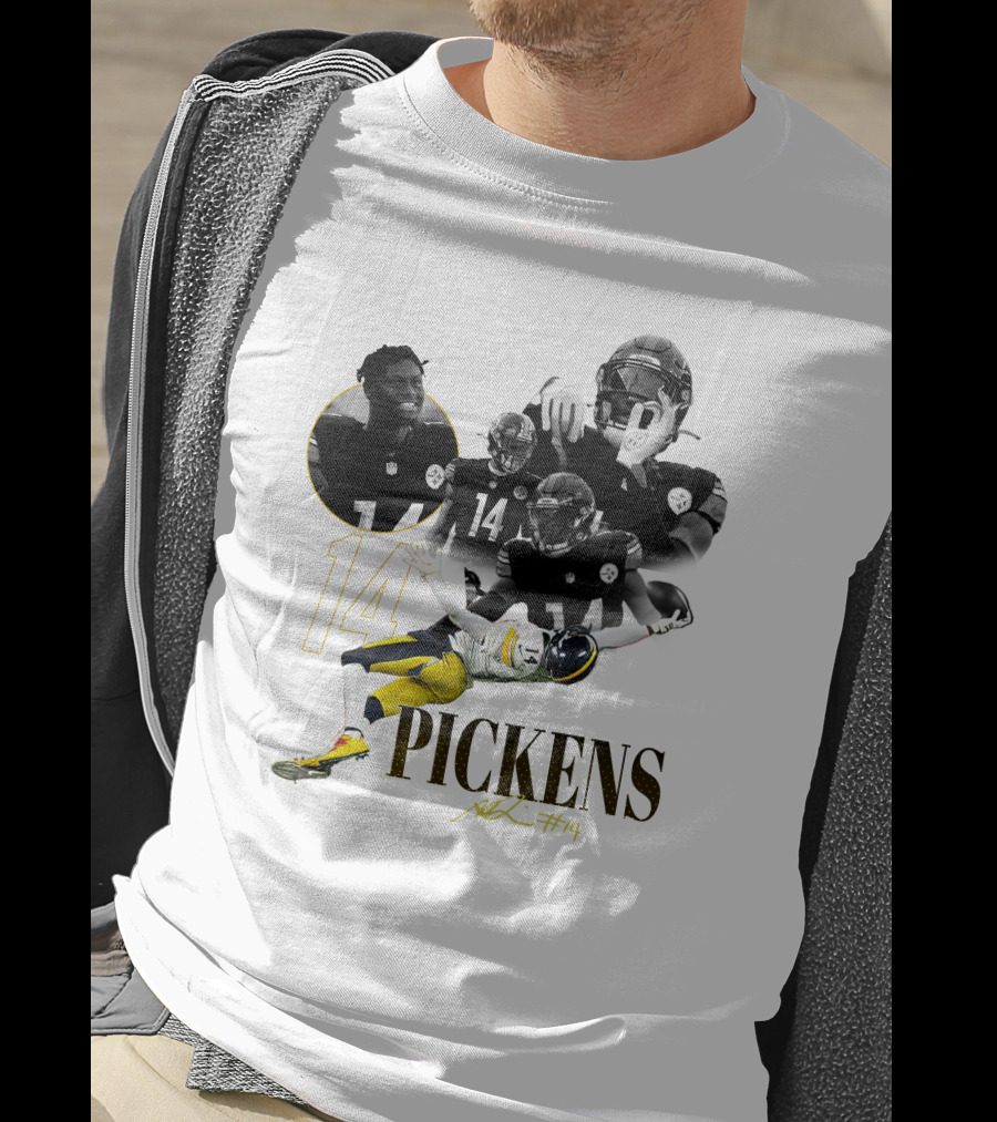 George Pickens #14 Pittsburgh Steelers Football Player Montage T-Shirt