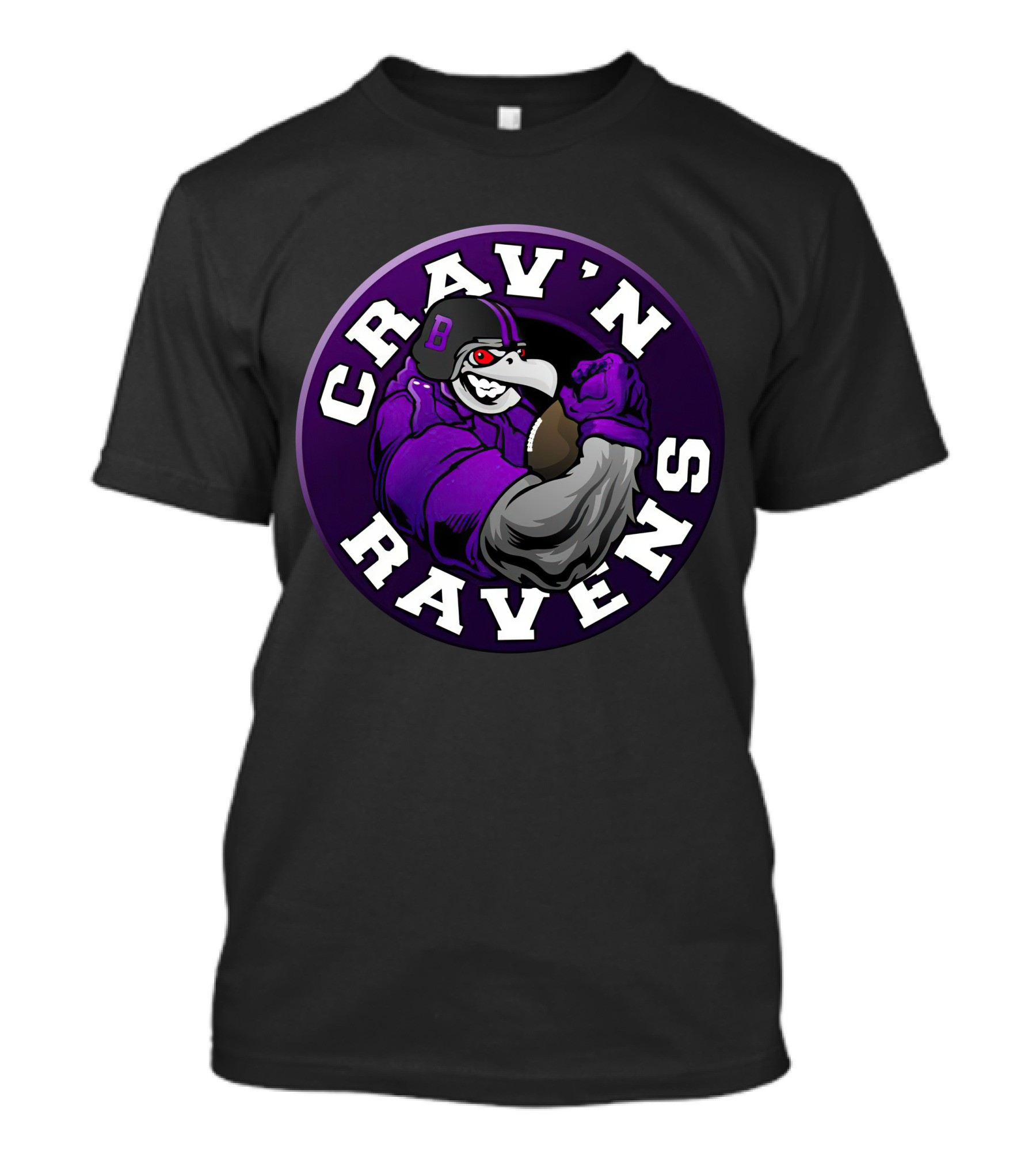 Crav'n Ravens Baltimore Football Mascot Power Pose T-Shirt