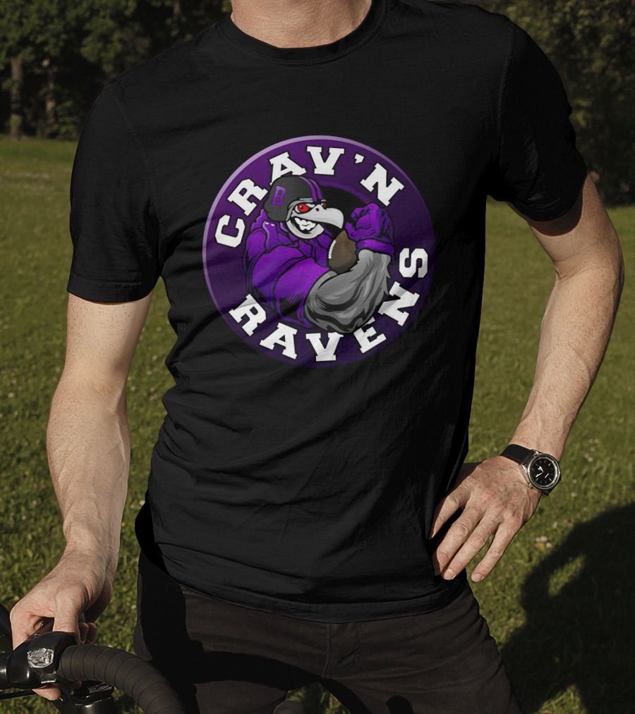Crav'n Ravens Baltimore Football Mascot Power Pose T-Shirt