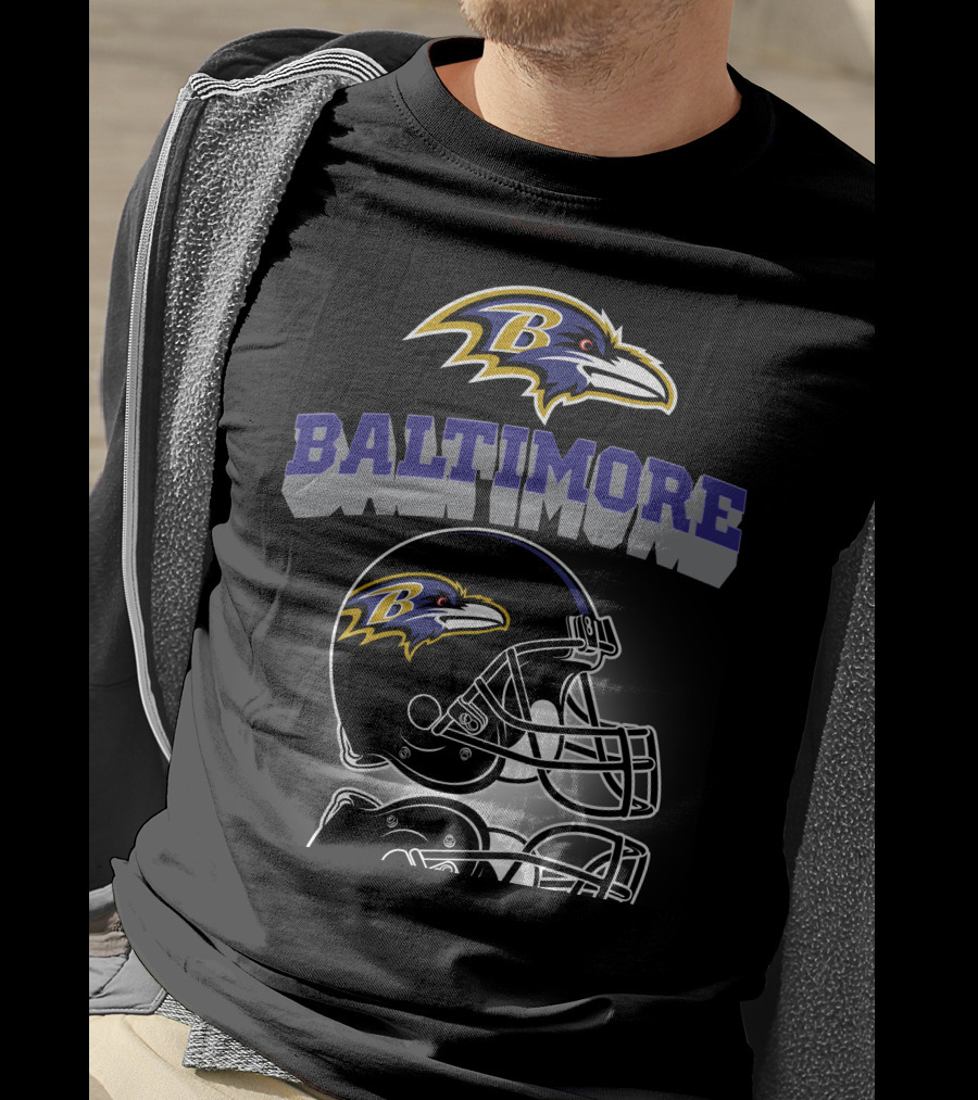 Baltimore Ravens Football Helmet Logo Ravens Head T-Shirt