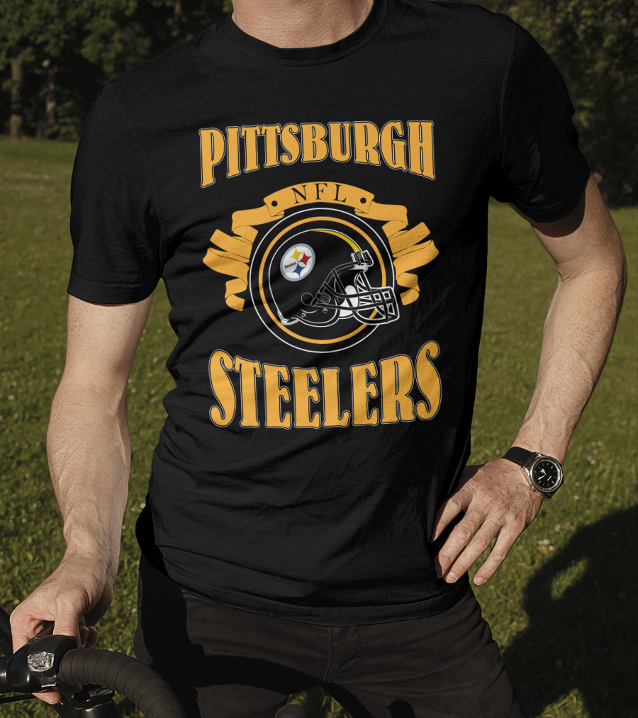 Pittsburgh Steelers NFL Logo Helmet T-Shirt
