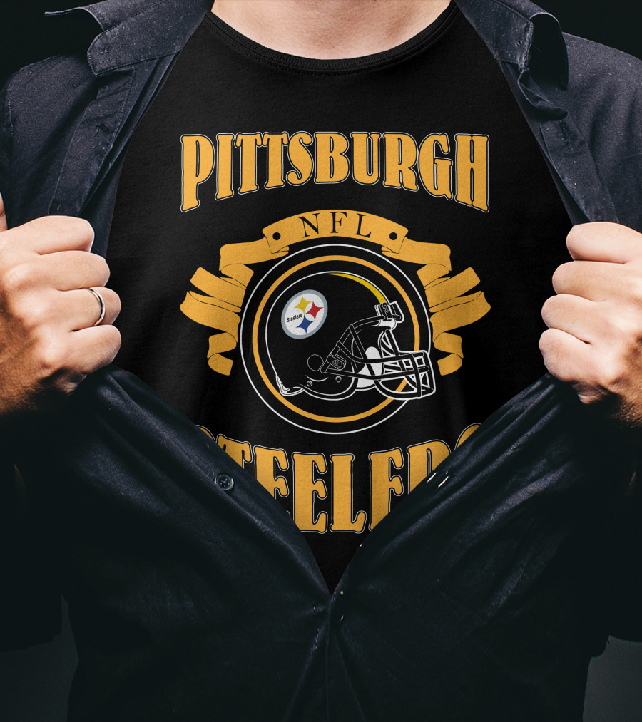 Pittsburgh Steelers NFL Logo Helmet T-Shirt