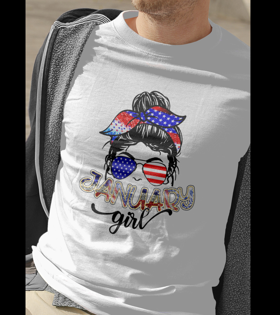 January Girl Patriotic Style Sunglasses And Bandana T-Shirt