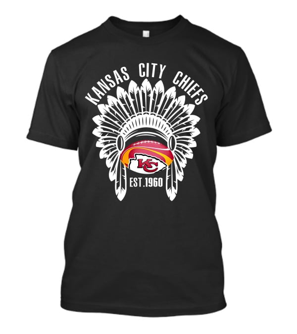 Kansas City Chiefs Est. 1960 Football Headdress T-Shirt