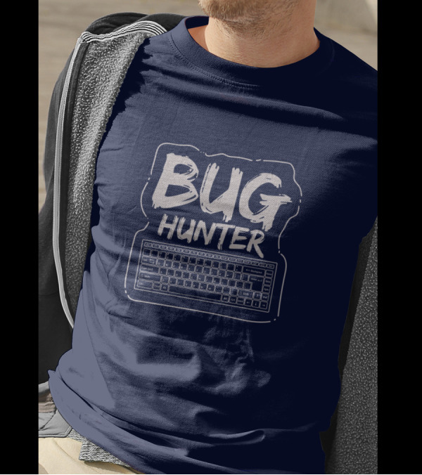 Bug Hunter Keyboard Software Test Engineer Tech Enthusiast T-Shirt