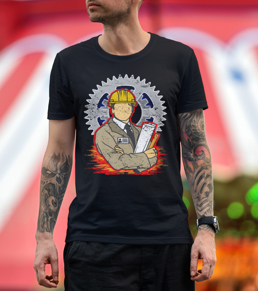 Engineer Profession Occupation Job Industrial Gear Background T-Shirt