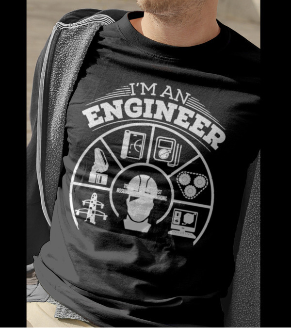 I'm An Engineer Funny Engineering With Technical Gear Symbols T-Shirt