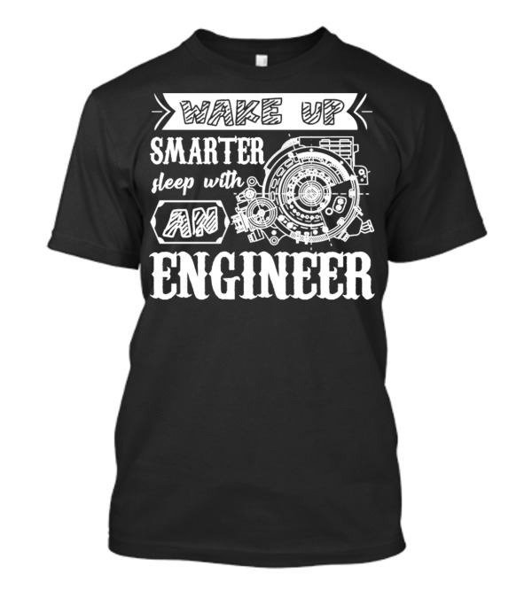 Wake Up Smarter Sleep With An Engineer Mechanical Gear Blueprint T-Shirt