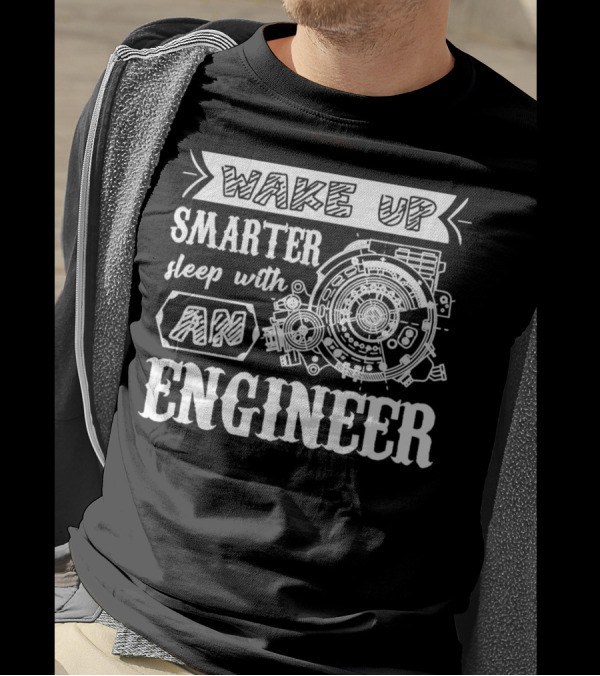 Wake Up Smarter Sleep With An Engineer Mechanical Gear Blueprint T-Shirt