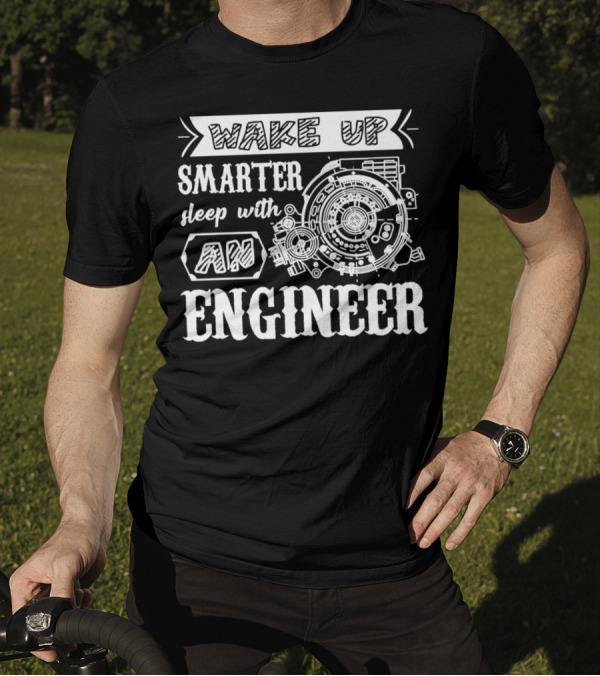 Wake Up Smarter Sleep With An Engineer Mechanical Gear Blueprint T-Shirt