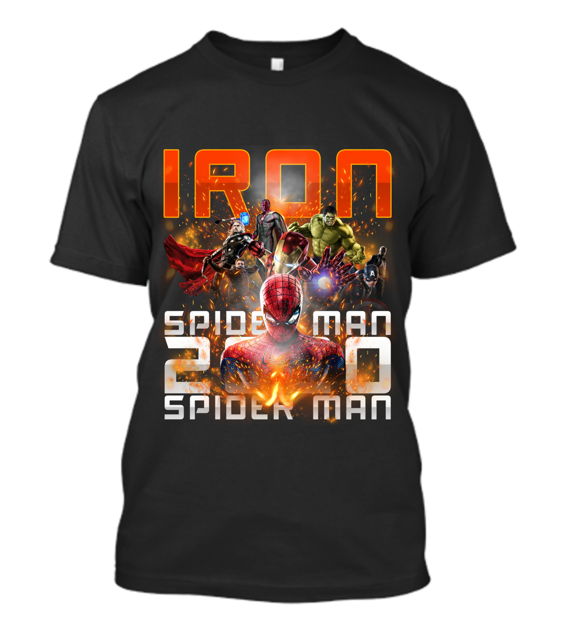 Iron Spider Man 2.0 Avengers Hulk Captain America Thor T-Shirt