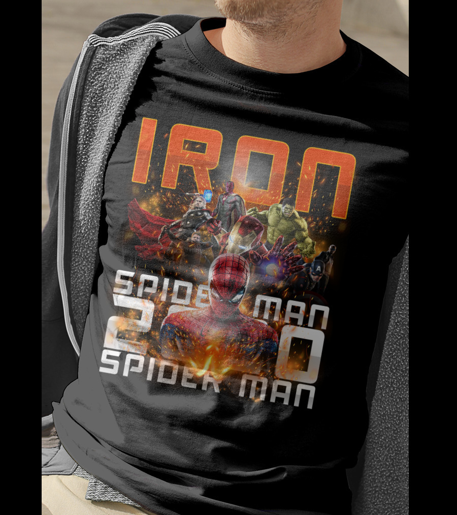 Iron Spider Man 2.0 Avengers Hulk Captain America Thor T-Shirt